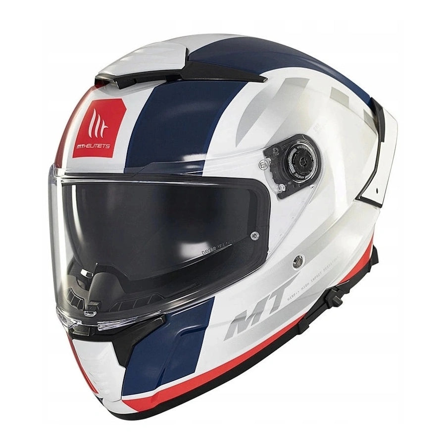 Helmet MT THUNDER 4 SV THREADS GLOSS WHITE/BLUE blue red Packaging status original