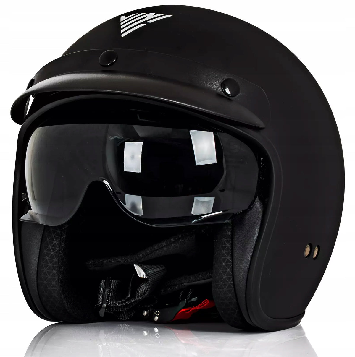 Helmet Vini Stratos black mat L blenda glass walnut chopper bobber cruiser
