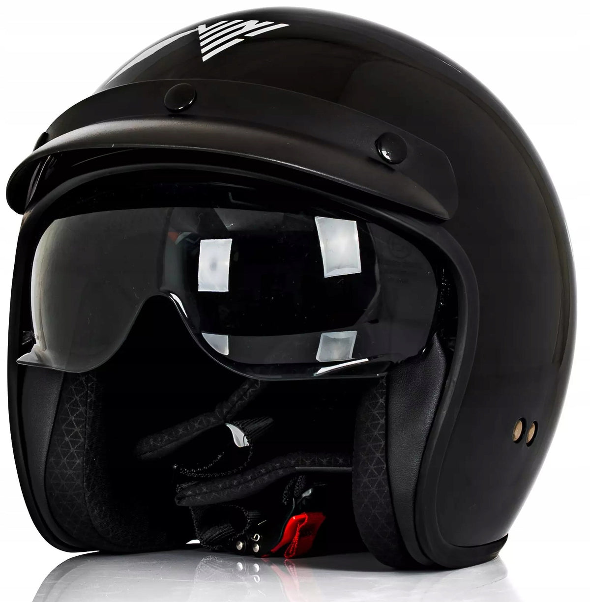Helmet Vini Stratos black mat M blenda glass walnut chopper bobber cruiser