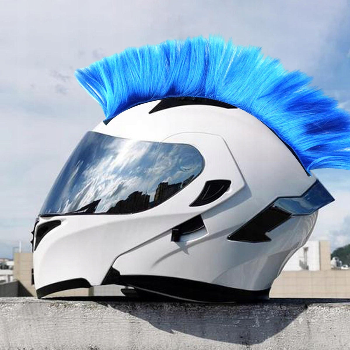 Helmet Wigs, Helmet Hair Patches, Cosplay Party Hairpiece, Skinhead Blue Manufacturer no brand