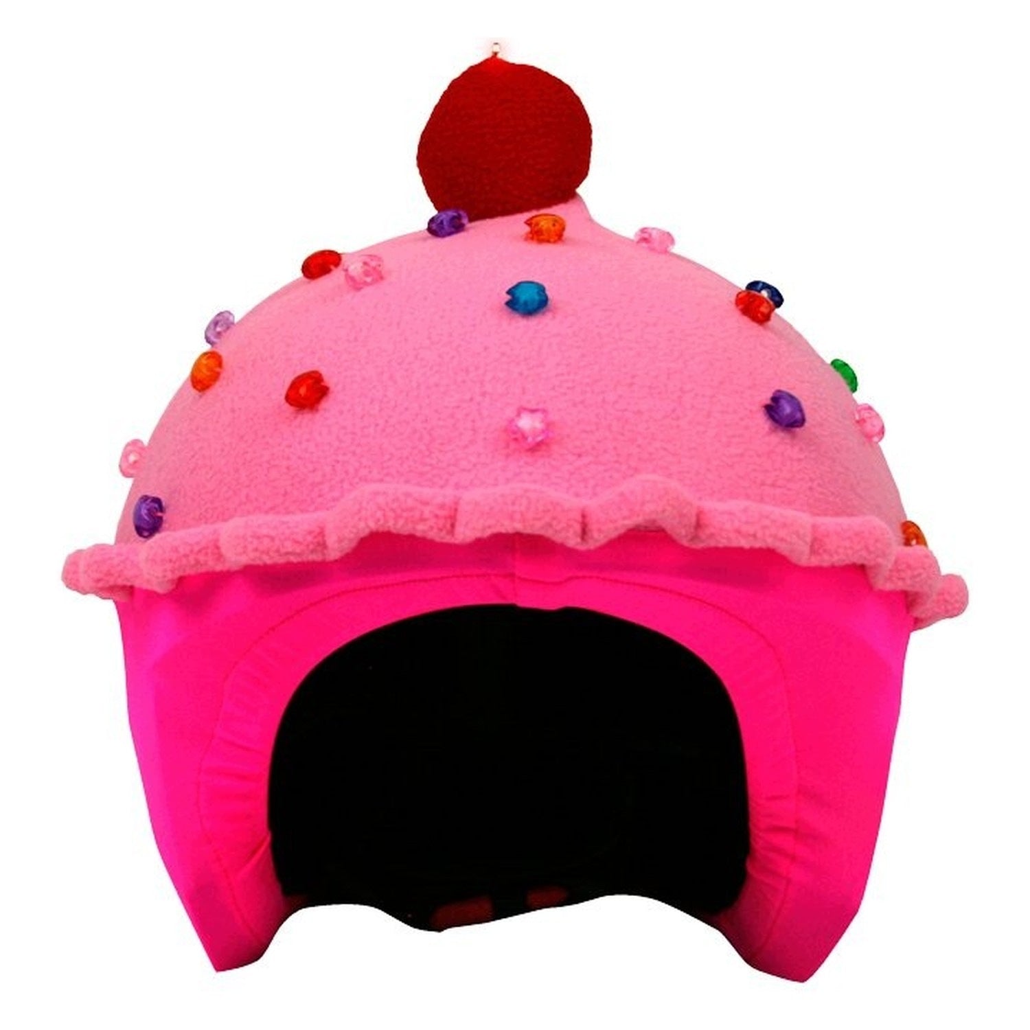 Helmet cover with LED - strawberry cupcake - universal