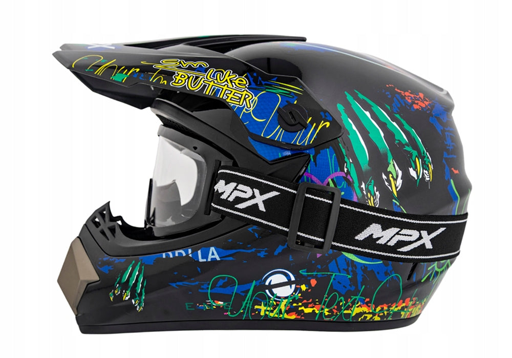 Helmet for Scooter Goggles Gloves Cross Quad ATV Enduro BMX MTB XL 61-62cm Manufacturer MPX