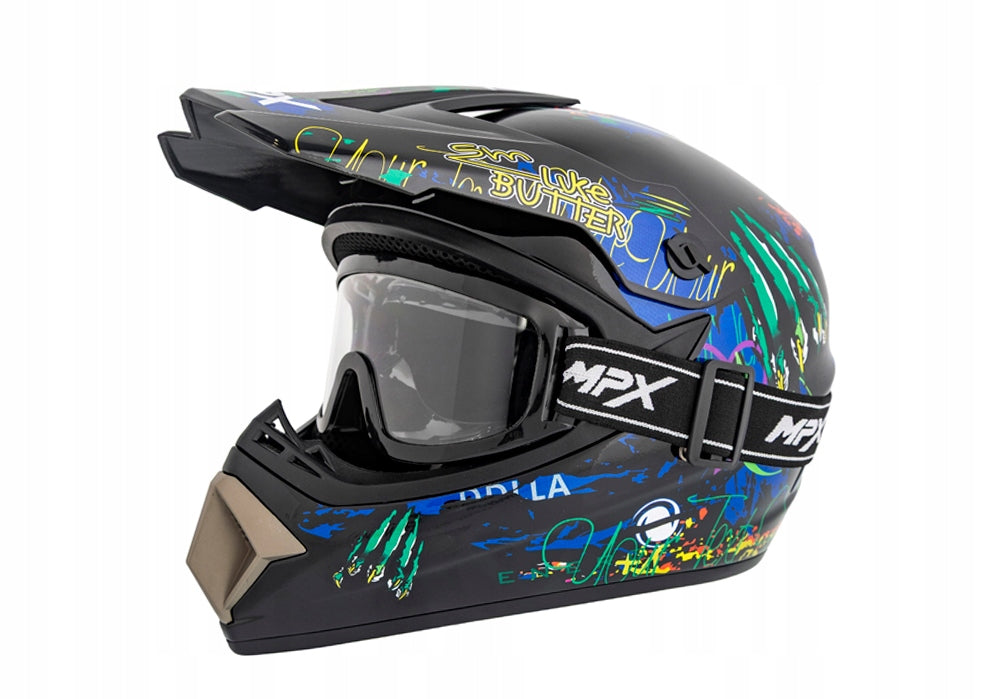 Helmet for Scooter Goggles Gloves Cross Quad ATV Enduro BMX MTB XL 61-62cm Manufacturer's catalog number MCGKZ05014