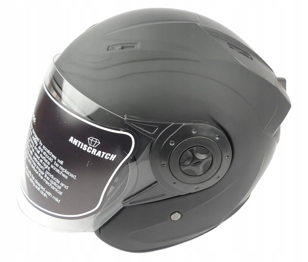 Helmet open black mat for scooter moped chopper motorcycle quad