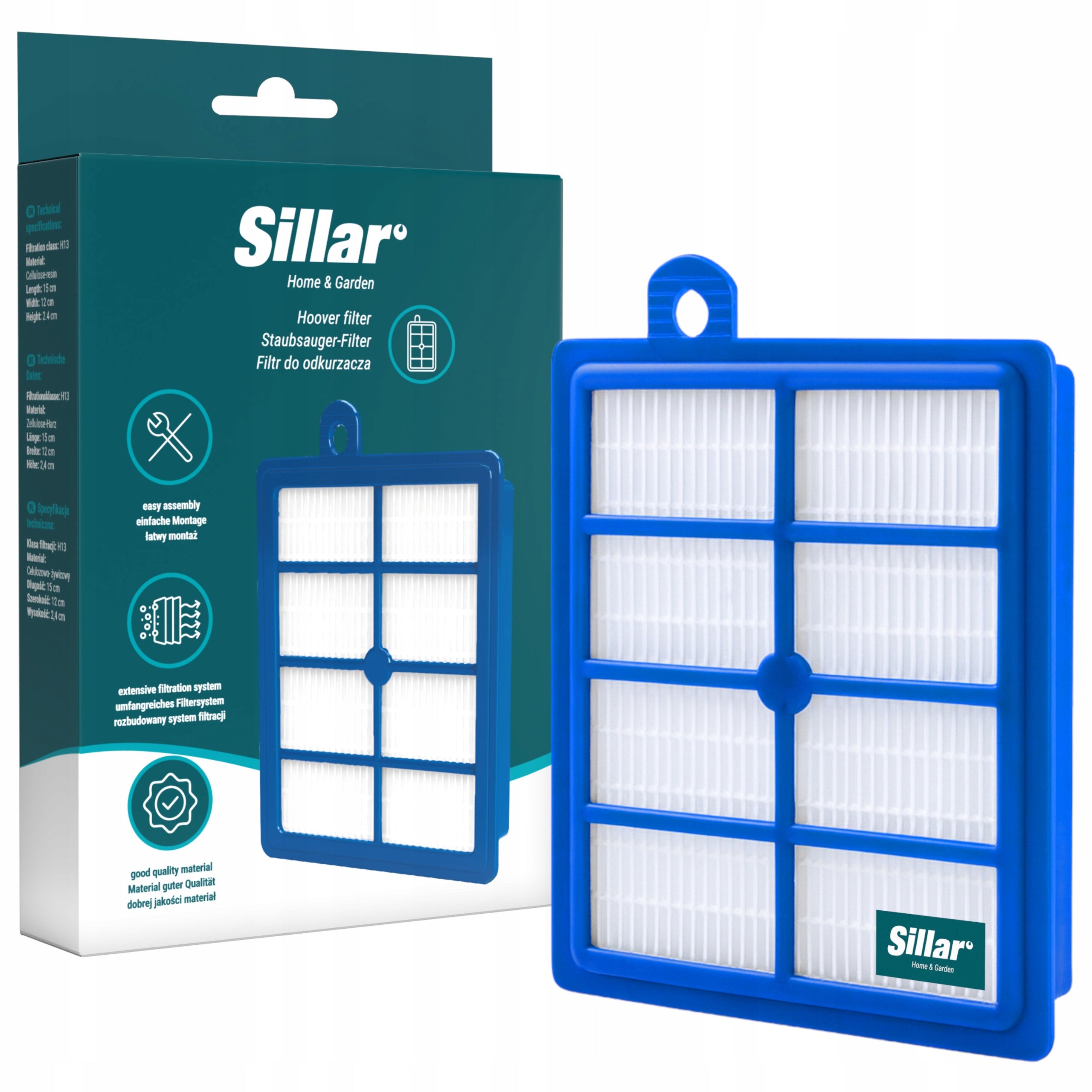 Hepa filter for vacuum cleaner Elektrolux UltraSilencer Philips FC8031 H13 EFH12