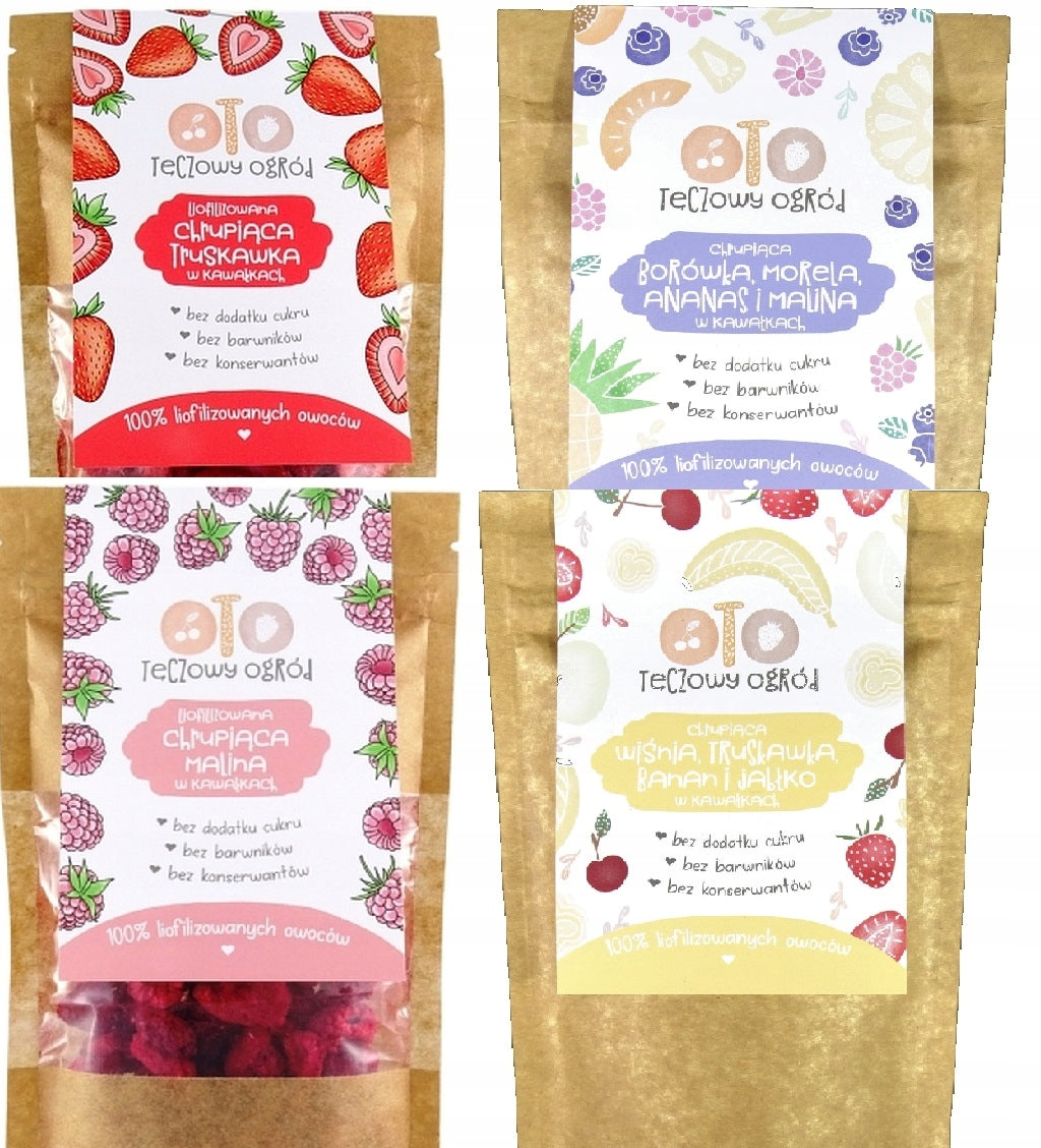 Here is a SET of 4x Crispy FREEZE-DRIED FRUITS MIX