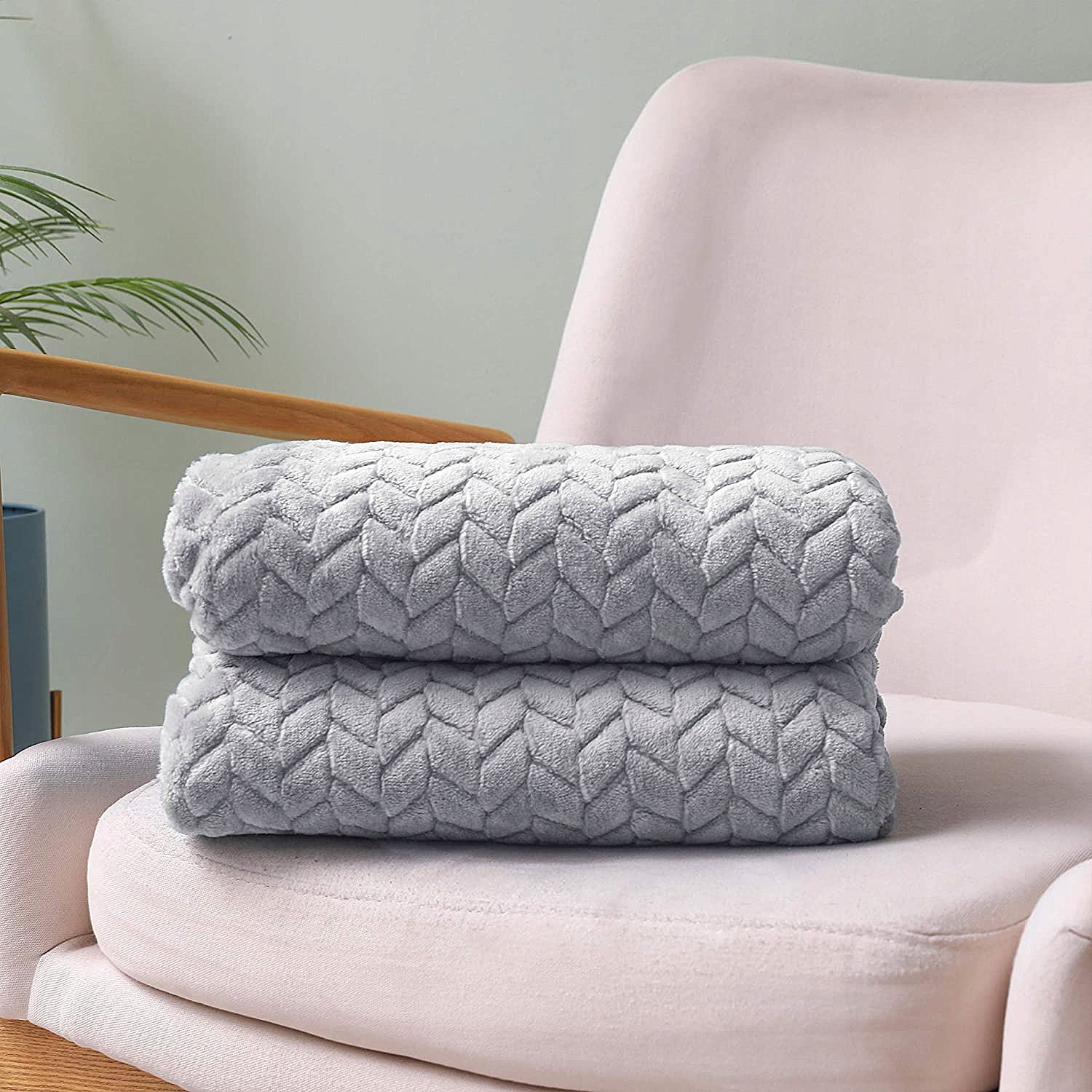 Herringbone Blanket Grey Soft Warm Elegant Decorative 200x220 Packaging status original