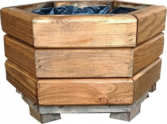 Hexagonal planter 30 cm Flowerbed Brown Thick Packaging status original
