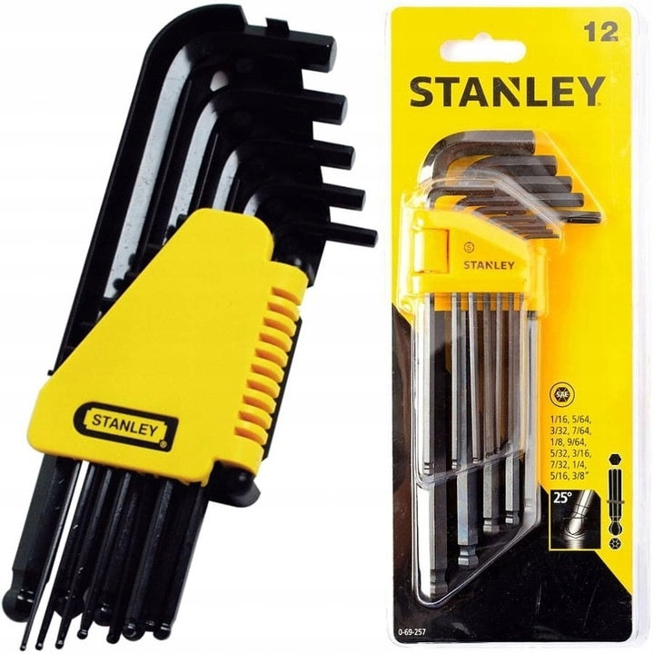 Hexagonal wrenches STANLEY with spherical head set of 12 pcs.1/16"-3/8