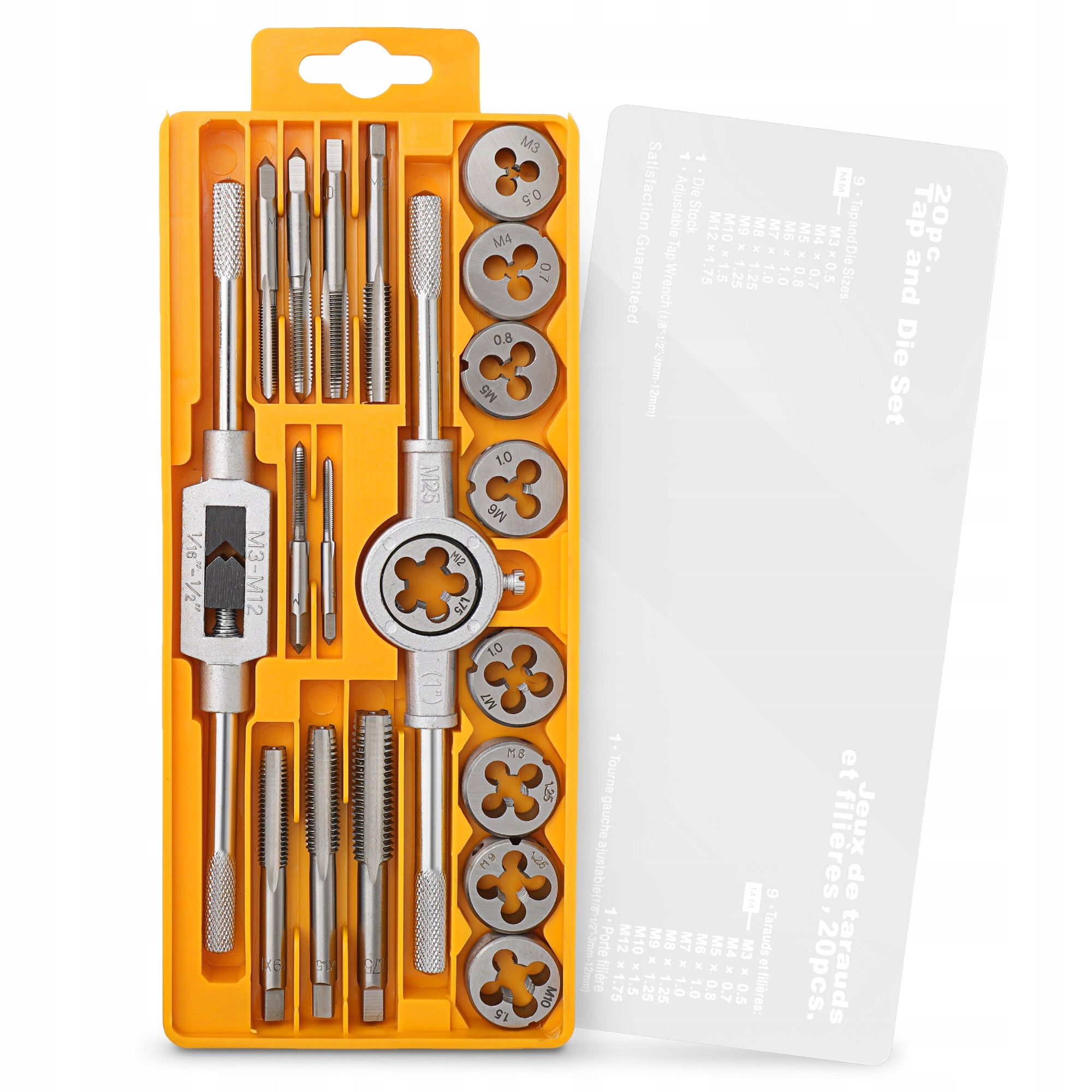 Hi-Spec 20pc Metric Tap & Die Set. M3 to M12 Tapping and Threading Tools
