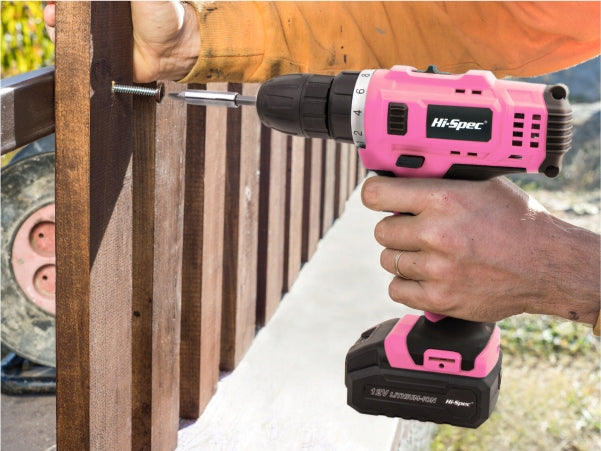 Hi-Spec 30pc Pink 12V Electric Power Drill Driver Set & Household Tool Kit Manufacturer code DT30340P-GER