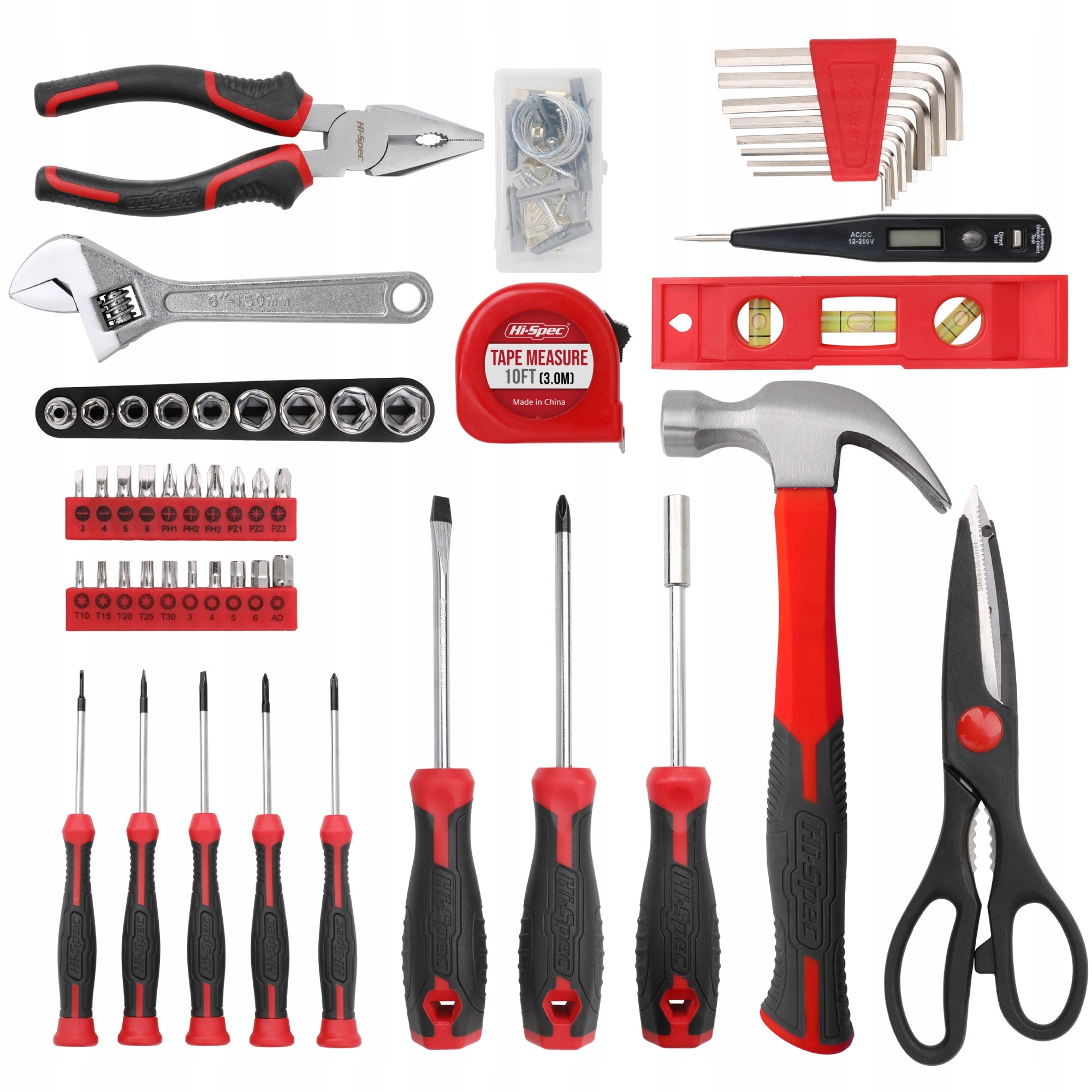 Hi-Spec 56pc Red Home DIY Repair Hand Tool Kit Box Set. Household & Garage EAN (GTIN) 884540165760