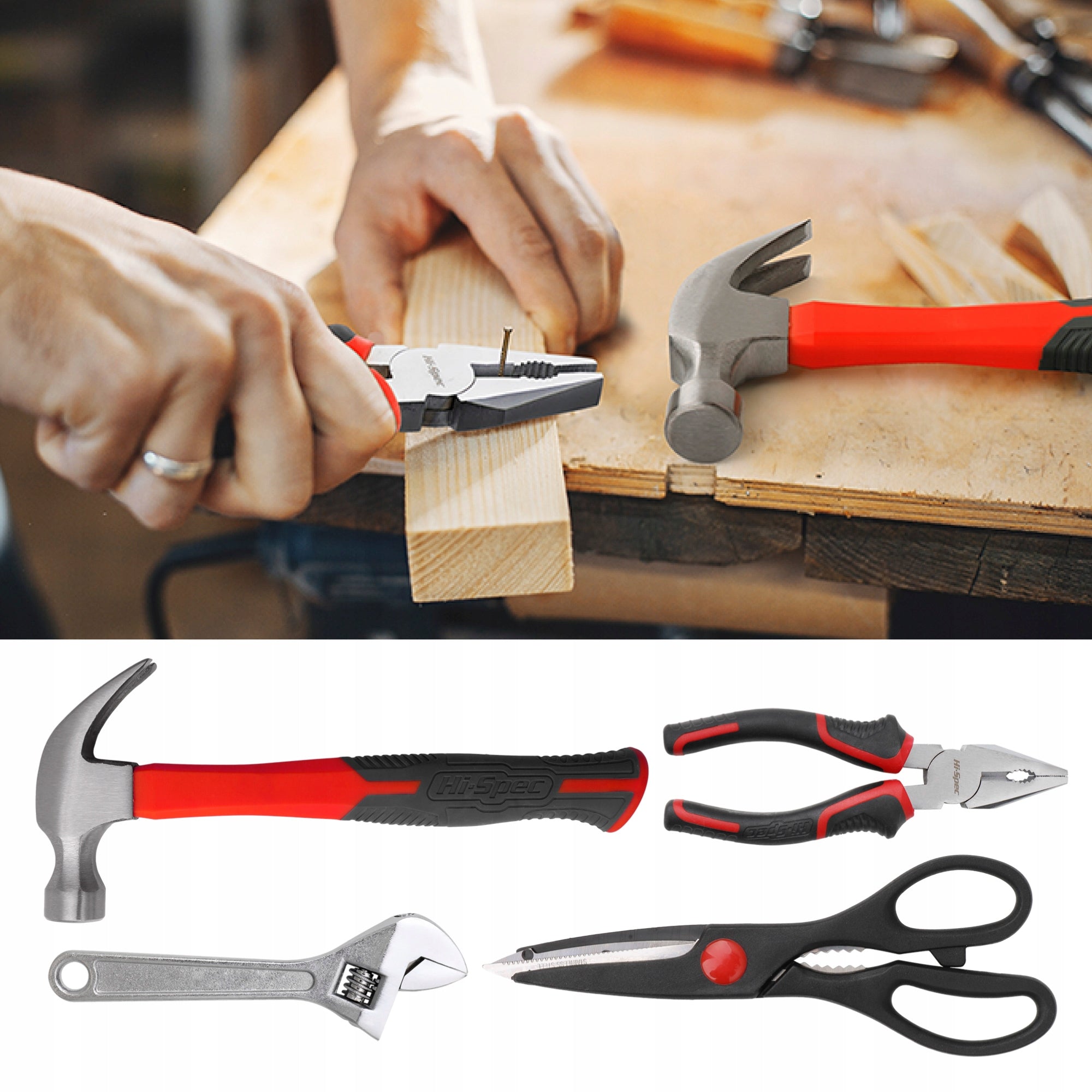 Hi-Spec 56pc Red Home DIY Repair Hand Tool Kit Box Set. Household & Garage Manufacturer code DT9409E