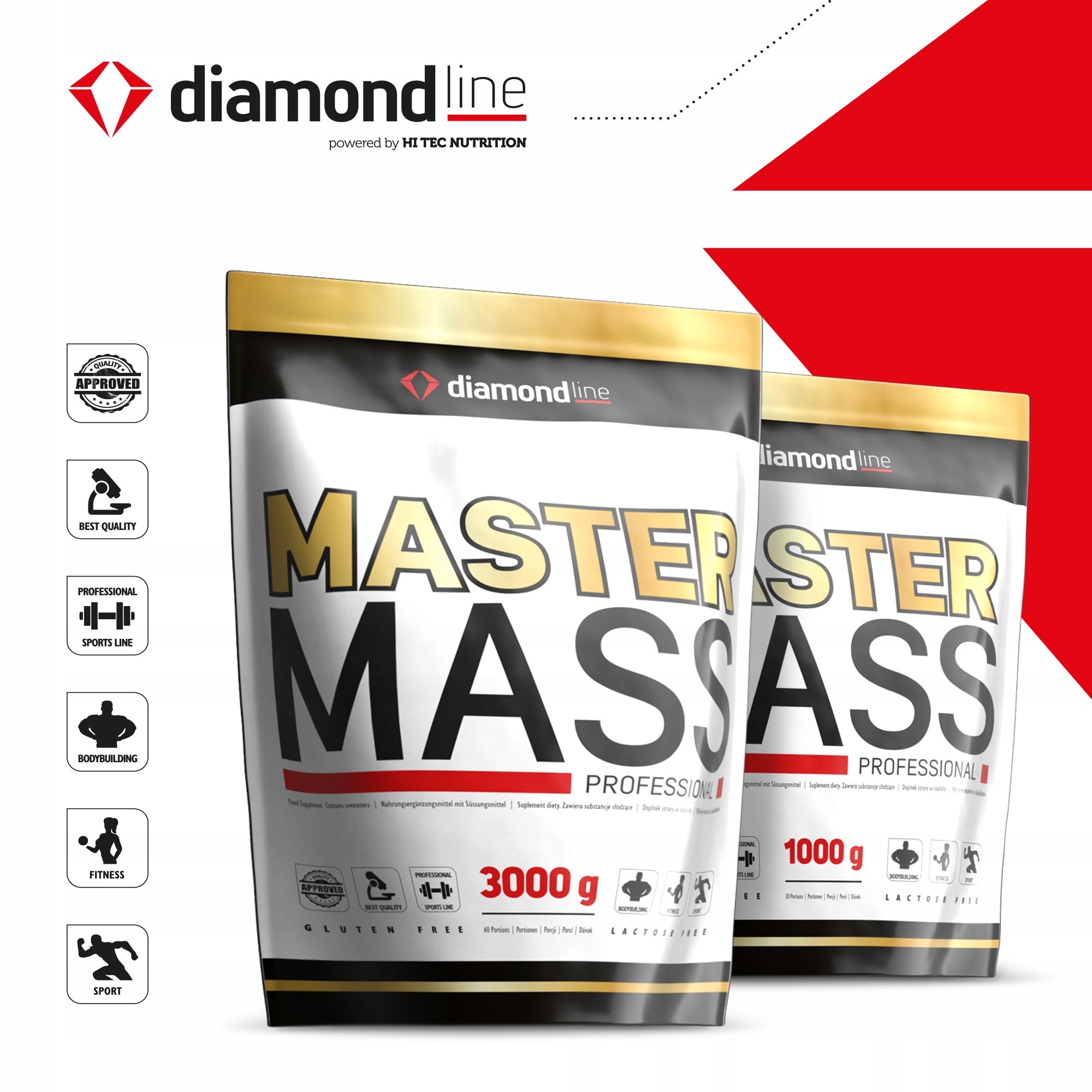 Hi TEC DIAMOND LINE MASTER MASS 1000g GAINER WEIGHT GAIN SUPPLEMENT Manufacturer code Diamond Line Master Mass 1000g Czekolada