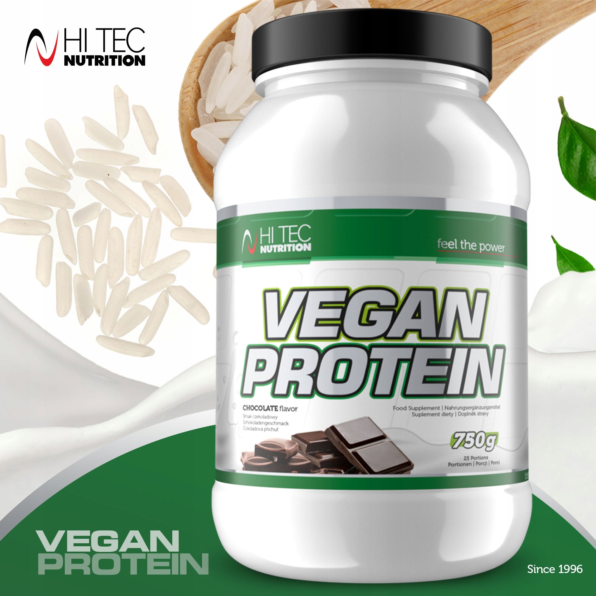 Hi TEC Vegan Protein 750g VEGAN PEA PROTEIN RICE Brand HiTec Nutrition