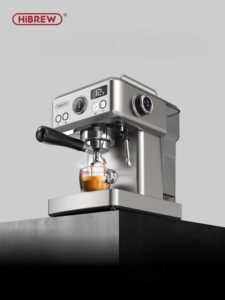 HiBREW H10A 19Bar 1350W Espresso Machine Adjustable Temperature 1.8L Silver Brand HiBREW