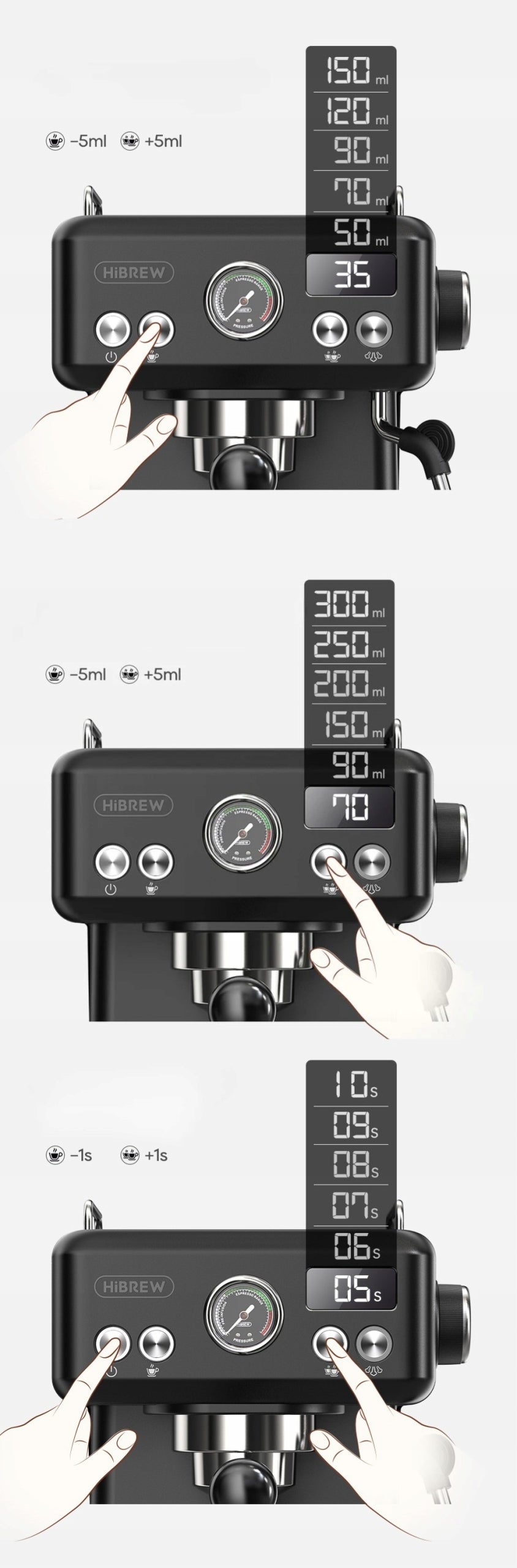 HiBREW H10A 20 Bar Semi Automatic Espresso Coffee Machine with Milk Frother Packaging status original