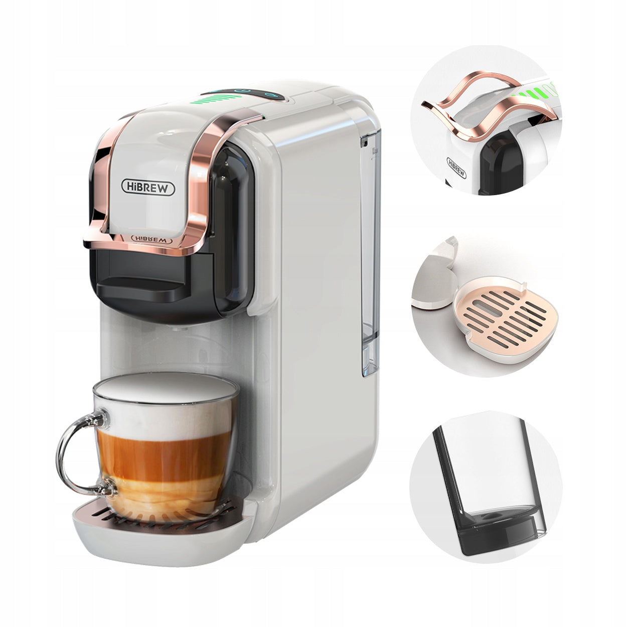 HiBREW H2B 19Bar Professional Brewer 19Bar 600ml 1450W HotCold mode at HOME Packaging status original