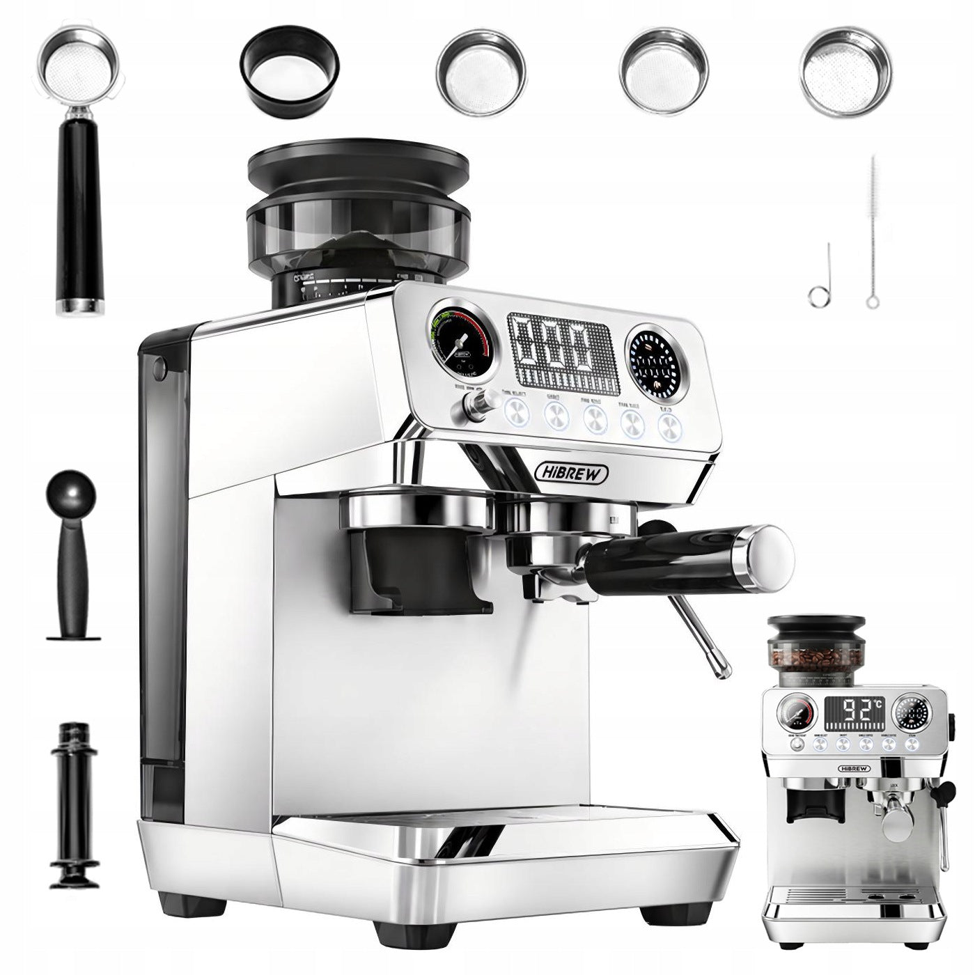 HiBREW H7 Lite Pressure Coffee Maker With Built-in Grinder 20bar 1350W