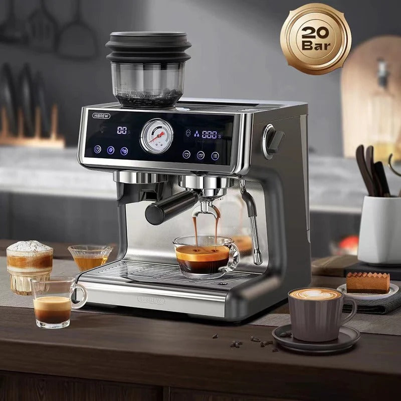 HiBREW H7A Espresso Machine 20Bar Pump Grinder LCD Touch Dual Boiler 2.8L Packaging status original