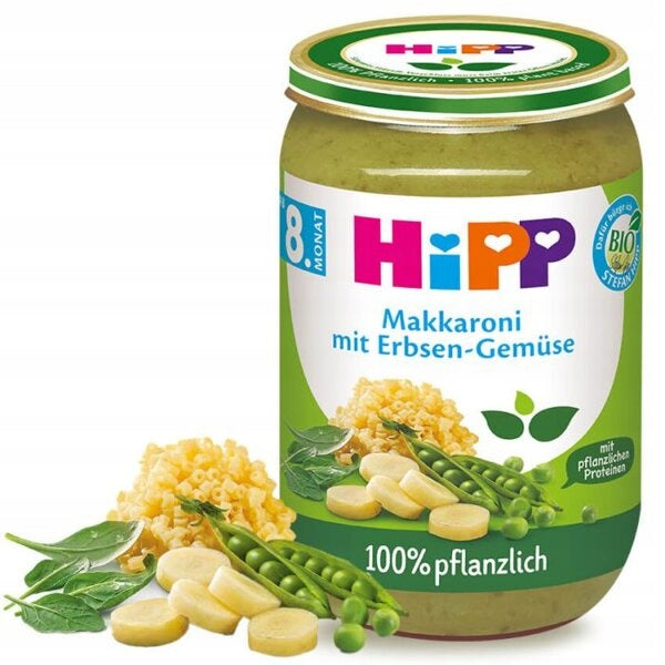 HiPP BIO Lunch Creamy Rice Vegetable Chickpeas 8m 220g Omega 3 Jar Age range from 8 months