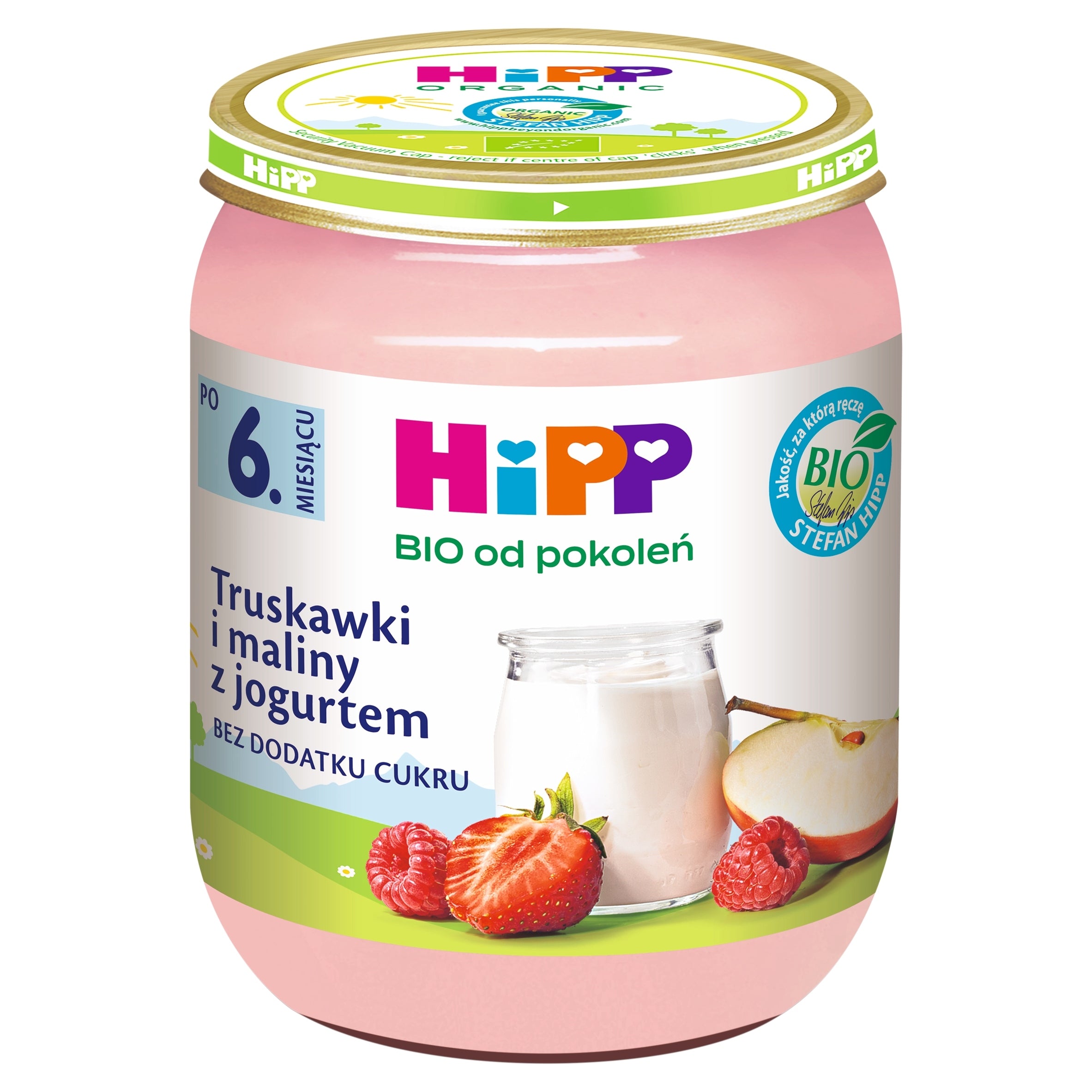HiPP Bio dessert in a jar, strawberries and raspberries with yogurt, 6m+ 160 g Manufacturer code 9062300114222