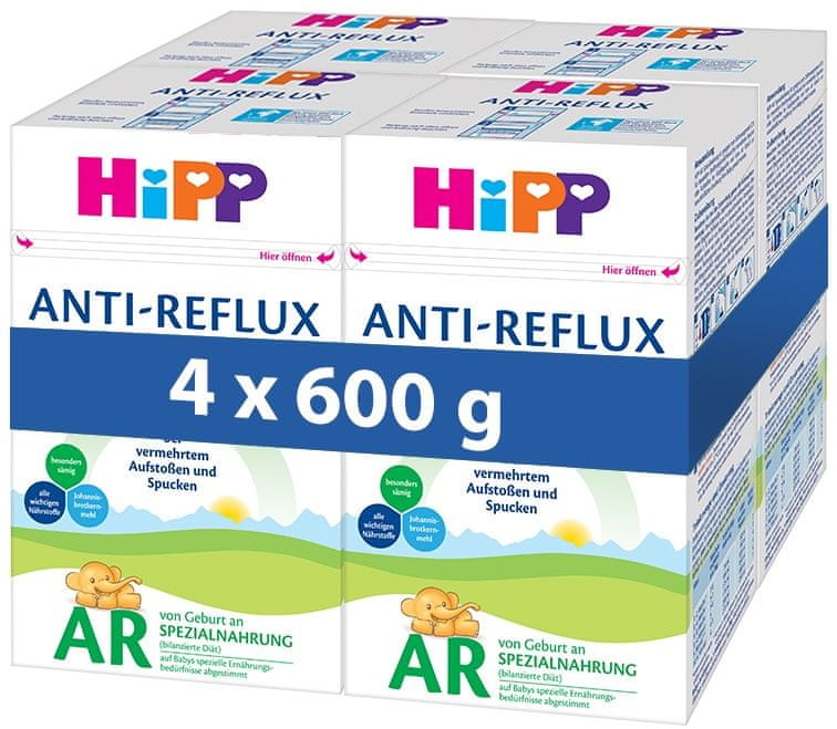 HiPP Speciální výživa BIO Anti-Reflux pro miminka 4 x 600 g