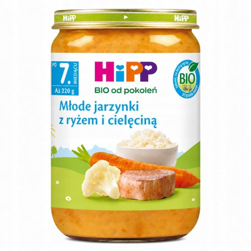 HiPP Young vegetables with rice and veal BIO for infants 7m+, 220 g