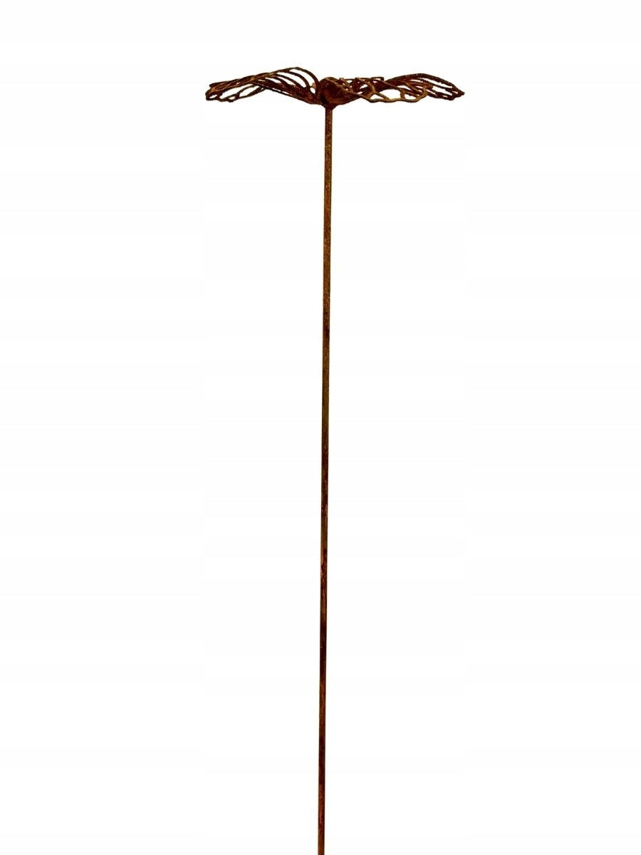 Hibiscus flower 3D 70cm | metal decoration on rod | natural rust Main material metal