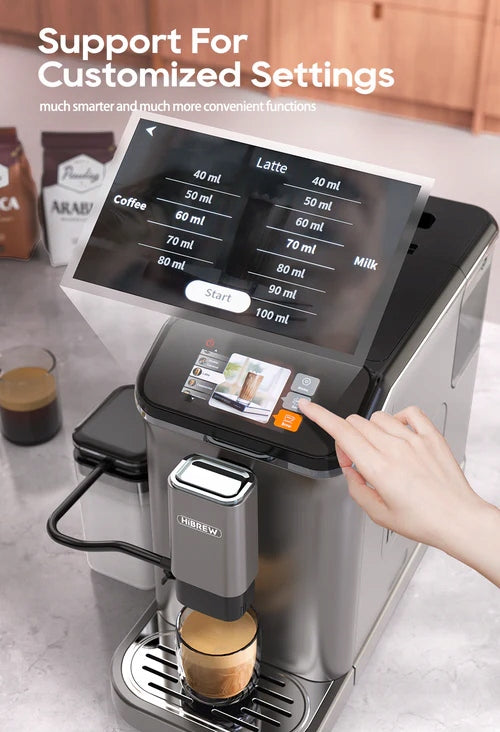 Hibrew H16 Espresso Machine with Milk Frother, Touch Panel, 1350W Packaging status original
