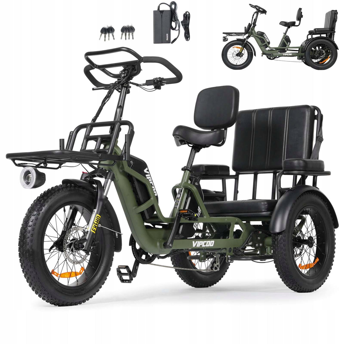 Hidoes Vipcoo R1 Foldable Electric Tricycle 200kg Load 3-Wheel Cargo Basket