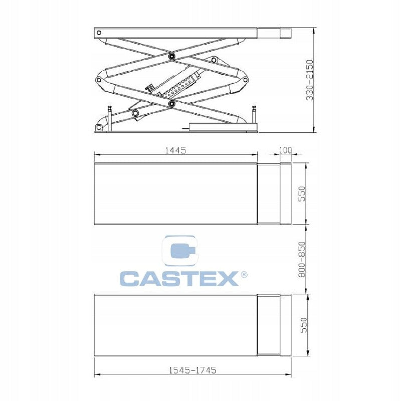 High Lift Floor Scissor Lift QJY3.2-1 230V Brand Castex