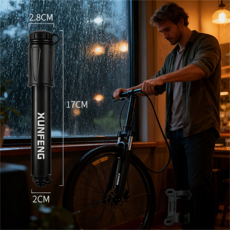 High Pressure Bicycle Pump - Compatible with American Injections Model POMPKA PRESTA SCHRADER PRZENOŚNA DO RAMY ROWER