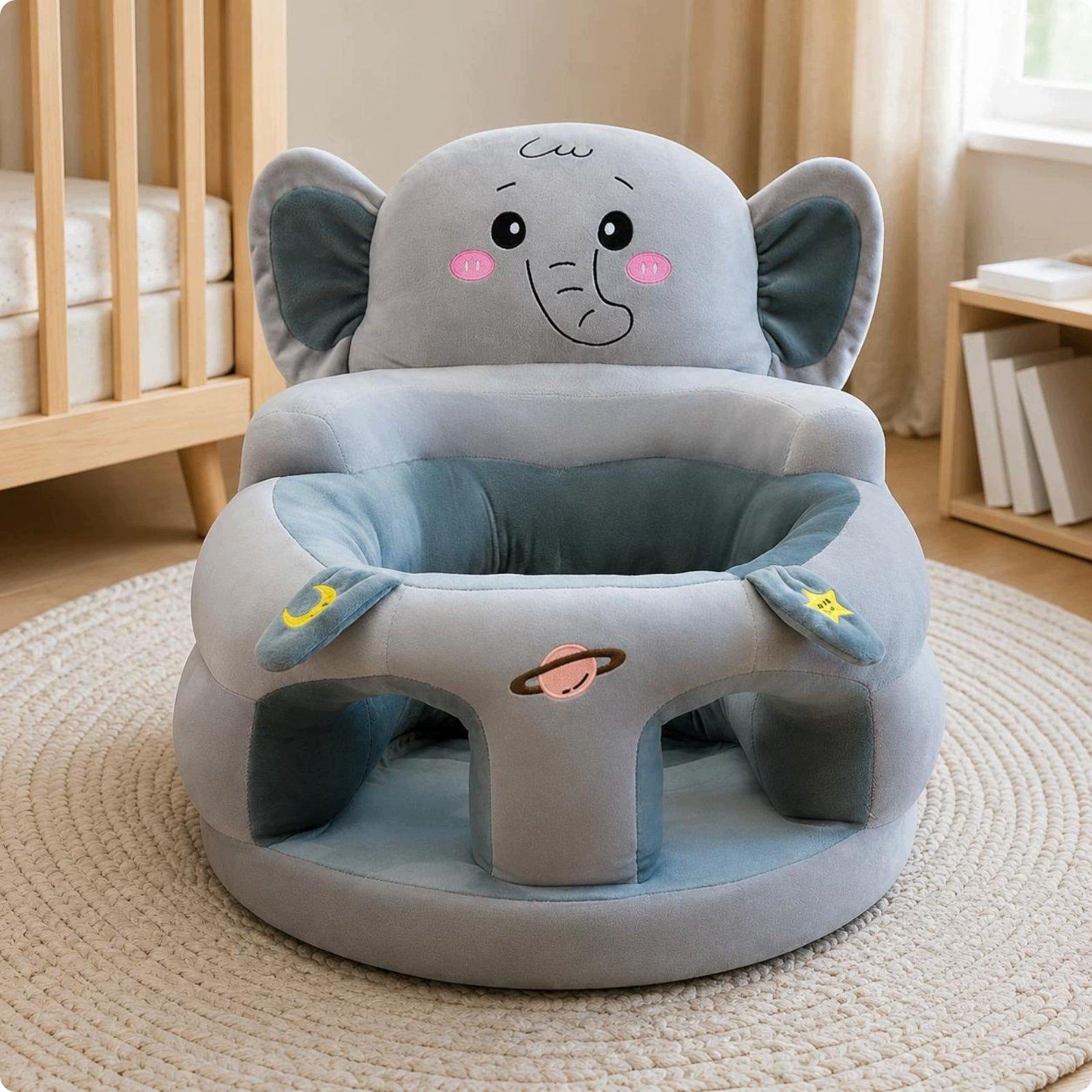 High Resilience Foam Children Support Seat Cushioned Baby Gray Elephant