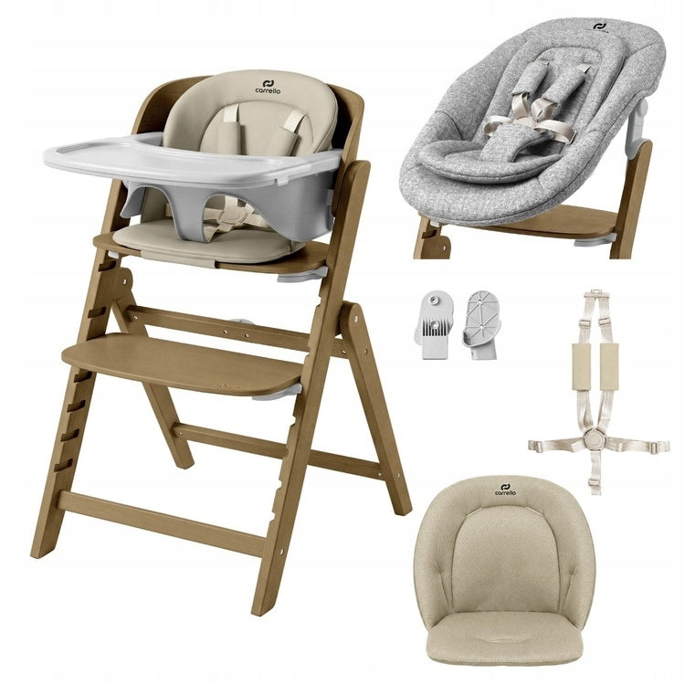 High chair for feeding up to 130kg Carrello Focus Croissant Beige