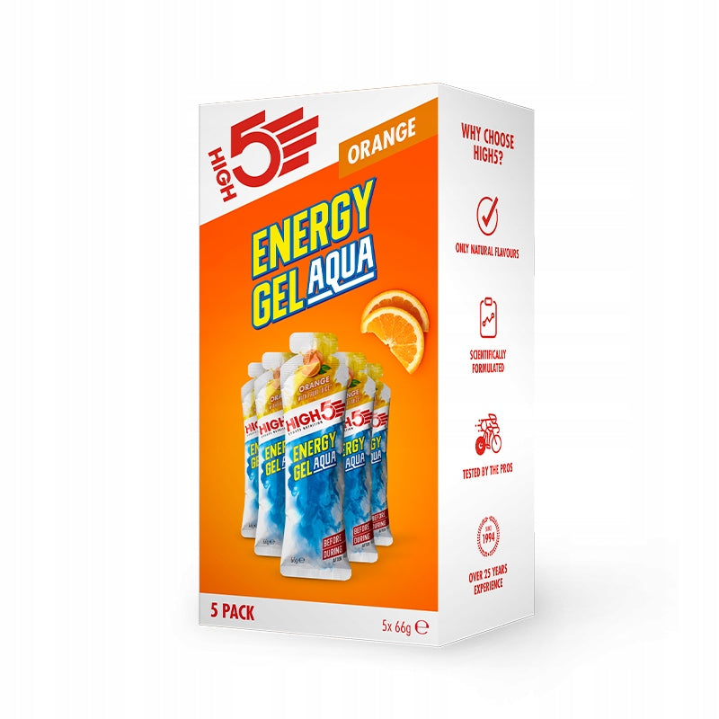 High5 Energy Gel Aqua Orange x5 set of 5 liquid energy gels
