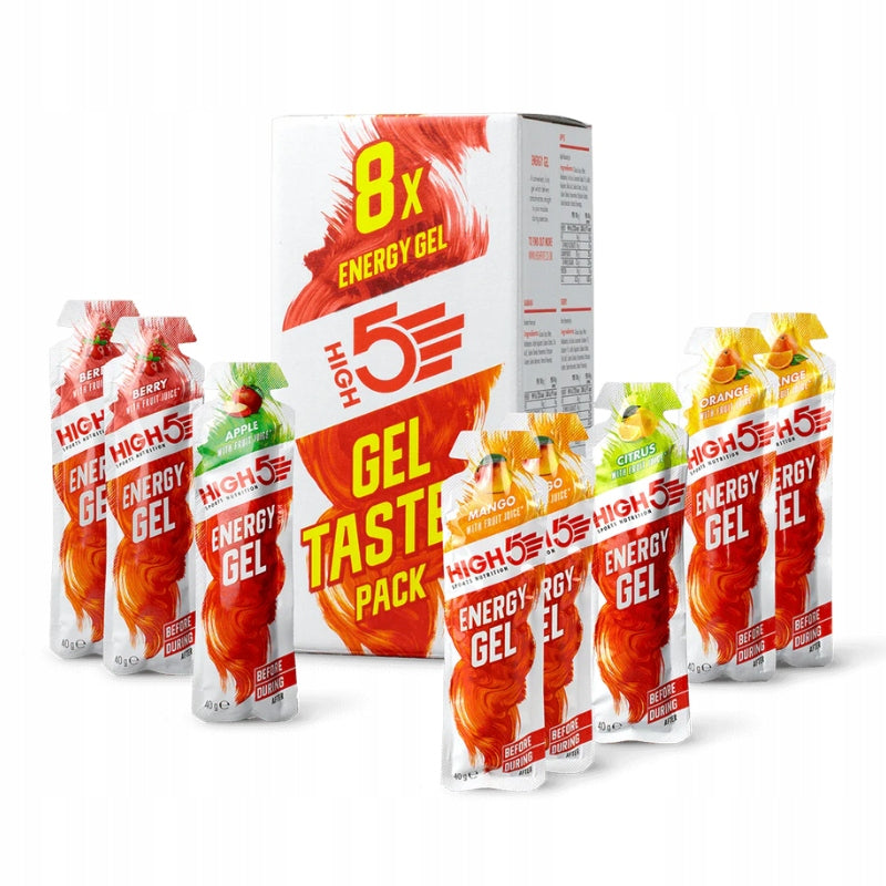 High5 Gel Taster Pack - set of 8 energy gels with vitamin B6