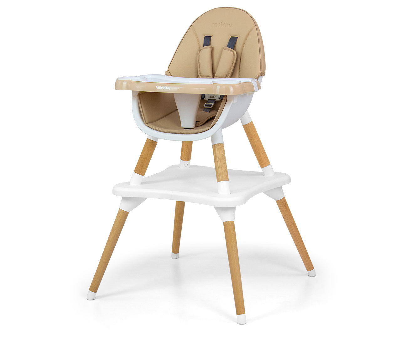 Highchair 2in1 Wooden Tray Table Malmo Beige Milly Mally