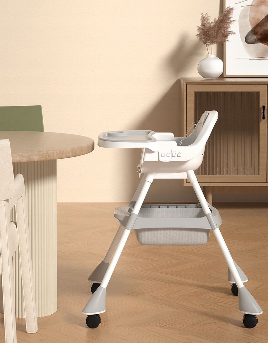 Highchair 3in1 child seat tray 2 FREEBIES green Manufacturer code KDK02 zielone