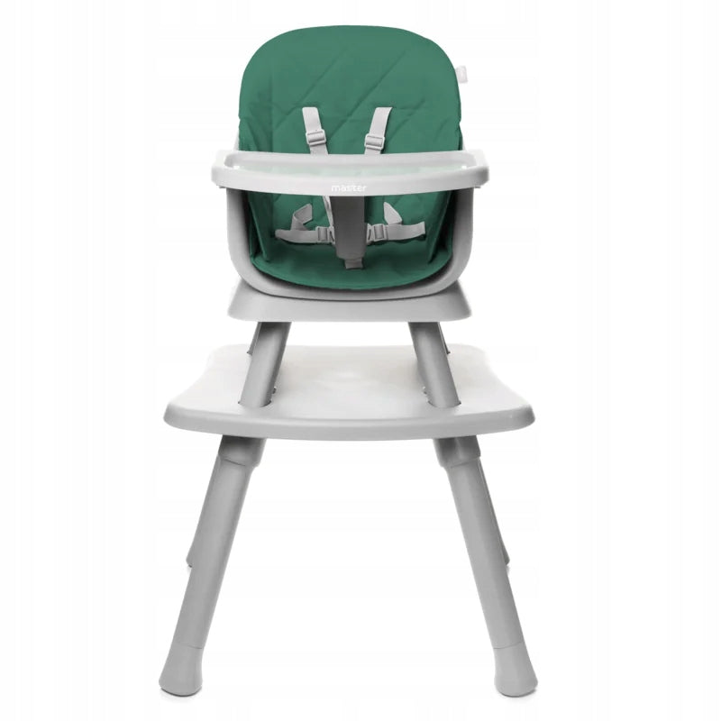 Highchair 4Baby Master Green Color white shades of gray and silver green