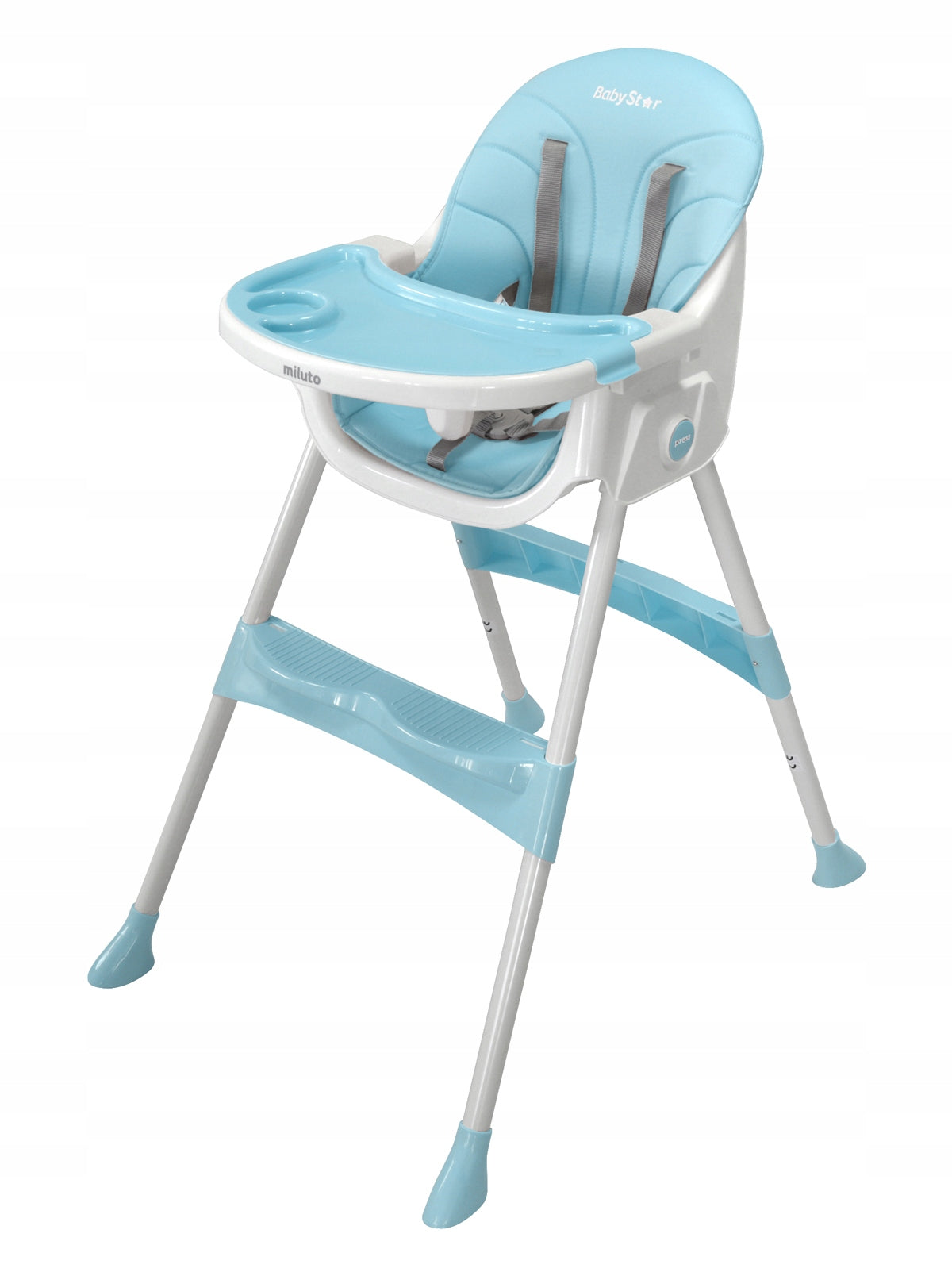 Highchair BabyStar blue with adjustable and straps Brand BabyStar