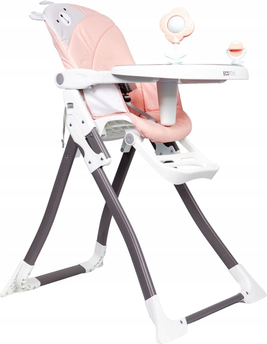 Highchair EcoToys Folding Seat up to 15 kg Bear Pink Brand Ecotoys