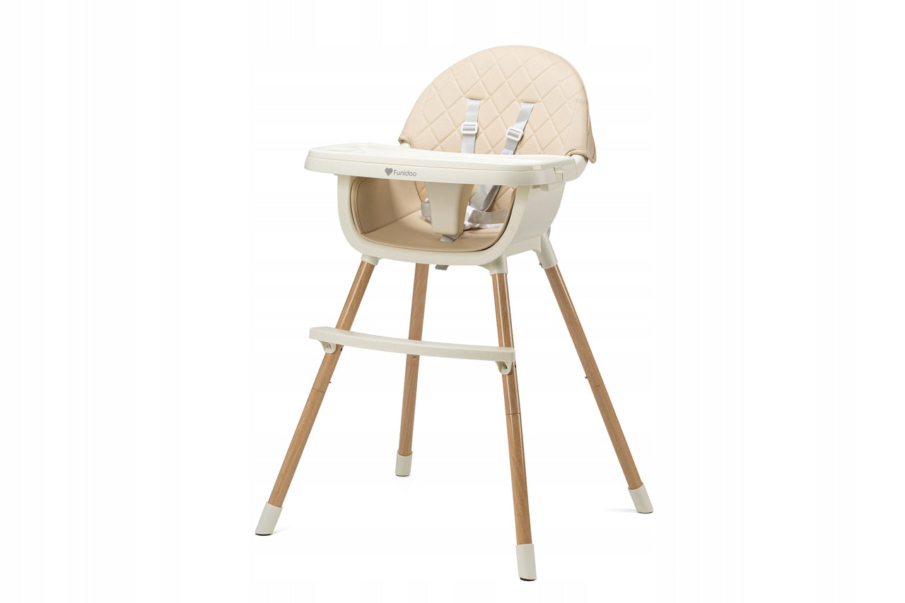Highchair FUNIDOO TENDER adjustable, two trays, beige Packaging status original