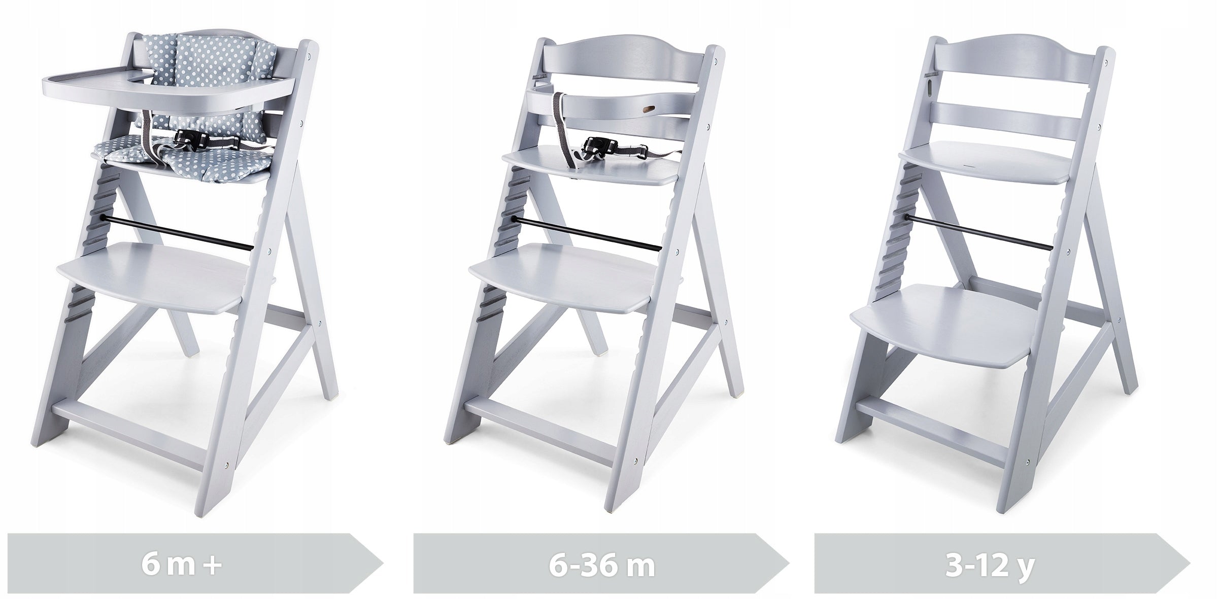Highchair Feeding Chair Wooden Function Chair Will Last 12 Years Manufacturer code KRZES WOODY GRAY