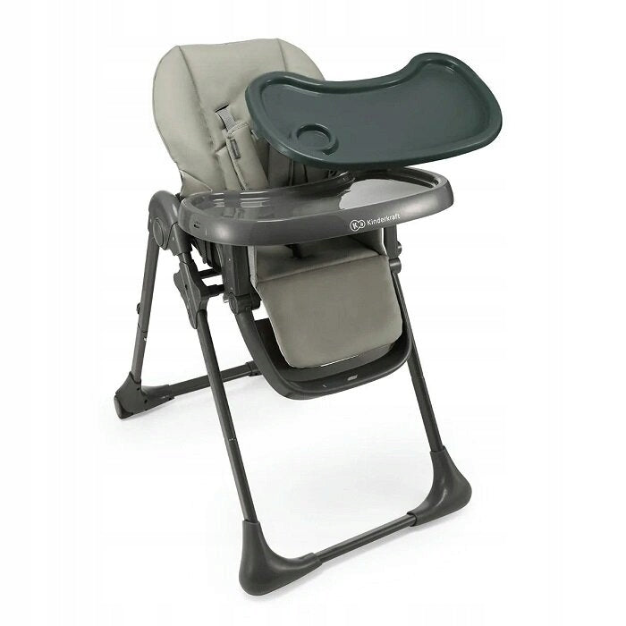 Highchair KINDERKRAFT Tummie Grey Color black shades of gray and silver