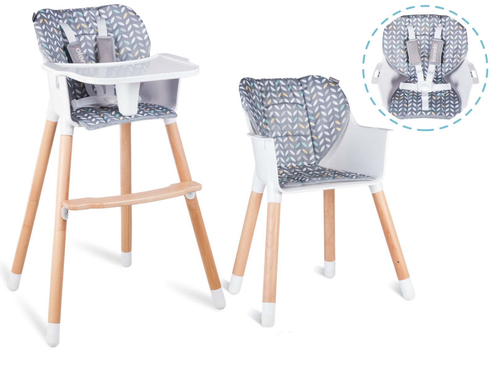 Highchair Lionelo Koen 2in1 wooden