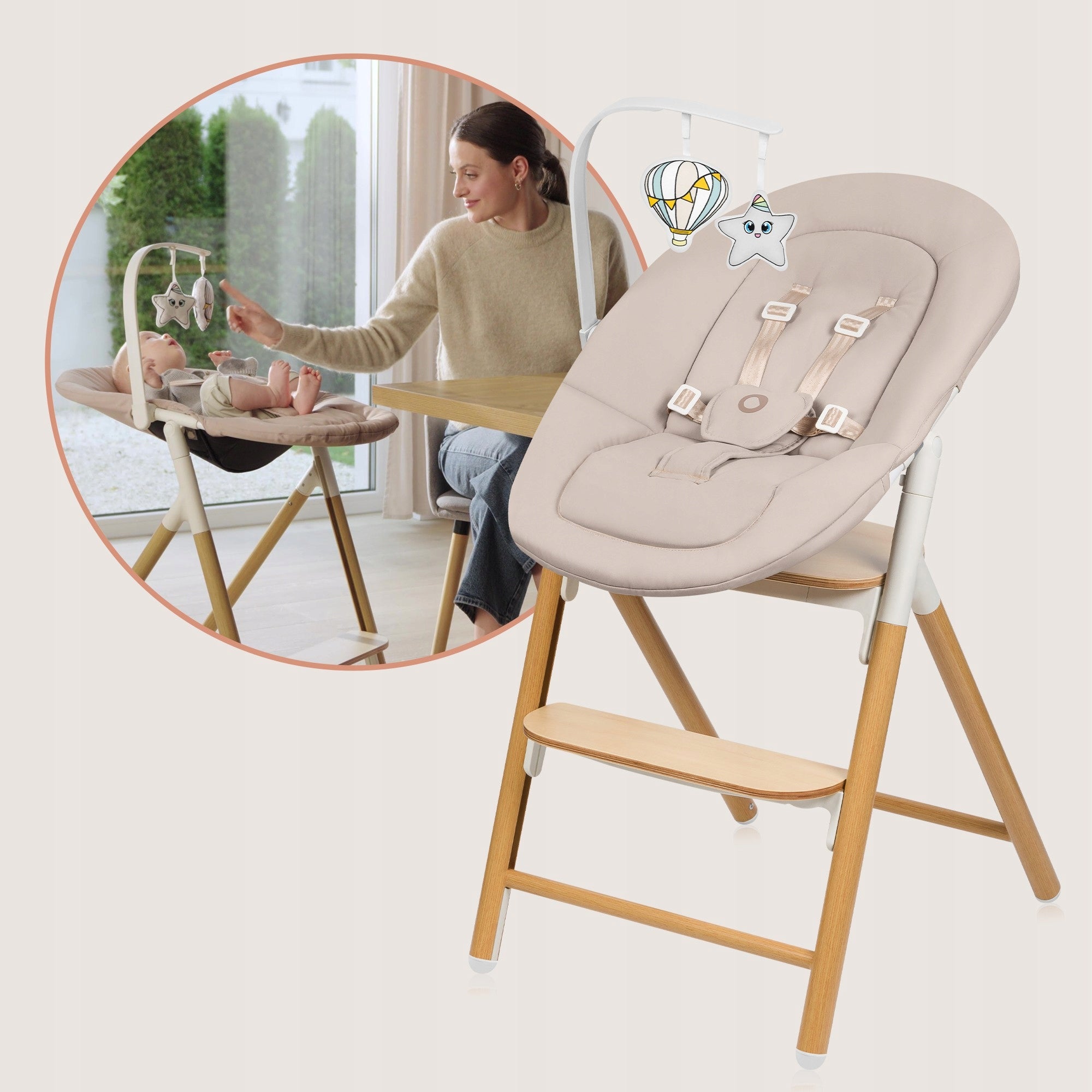 Highchair + lounger 4in1 CHILDREN ADULTS UP TO 90kg Lionelo Celia Manufacturer code LO-CELIA SET