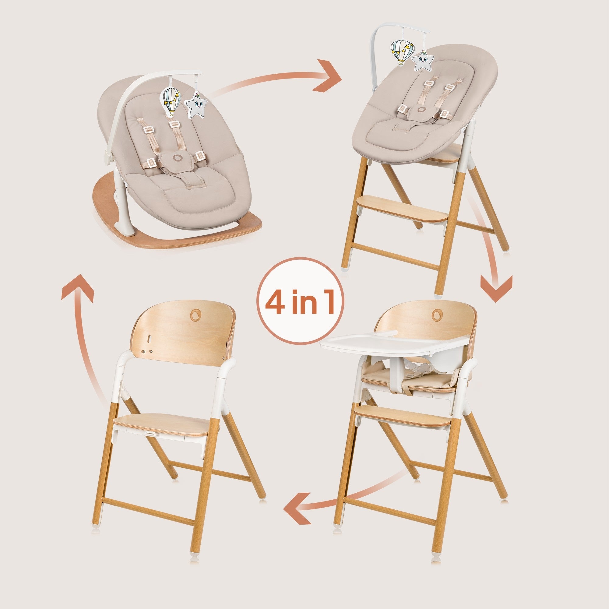 Highchair + lounger 4in1 CHILDREN ADULTS UP TO 90kg Lionelo Celia Packaging status original