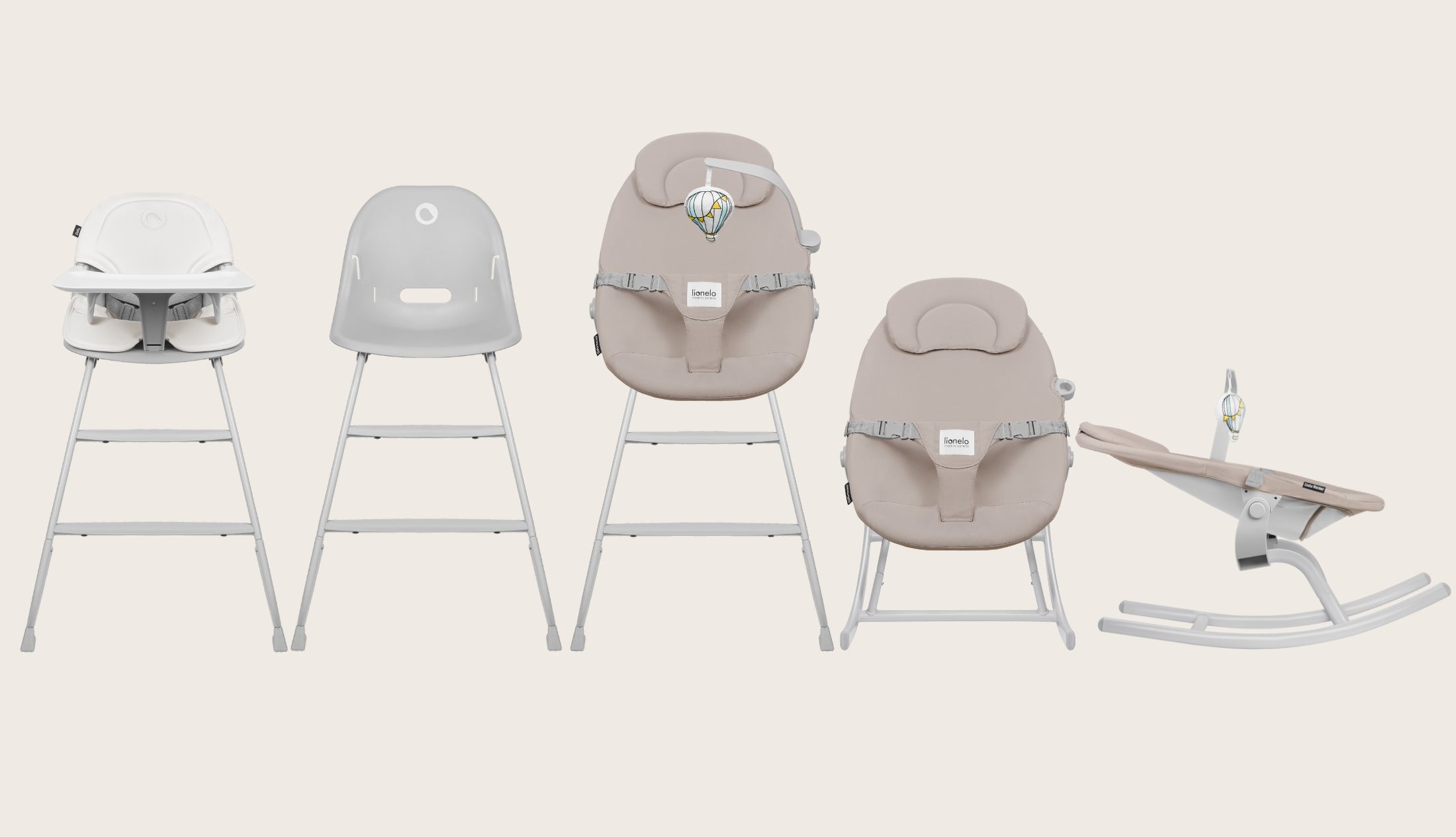 Highchair + rocker lounger 4in1 Lionelo Dalia Set Manufacturer code LO-DALIA SET GREY STONE