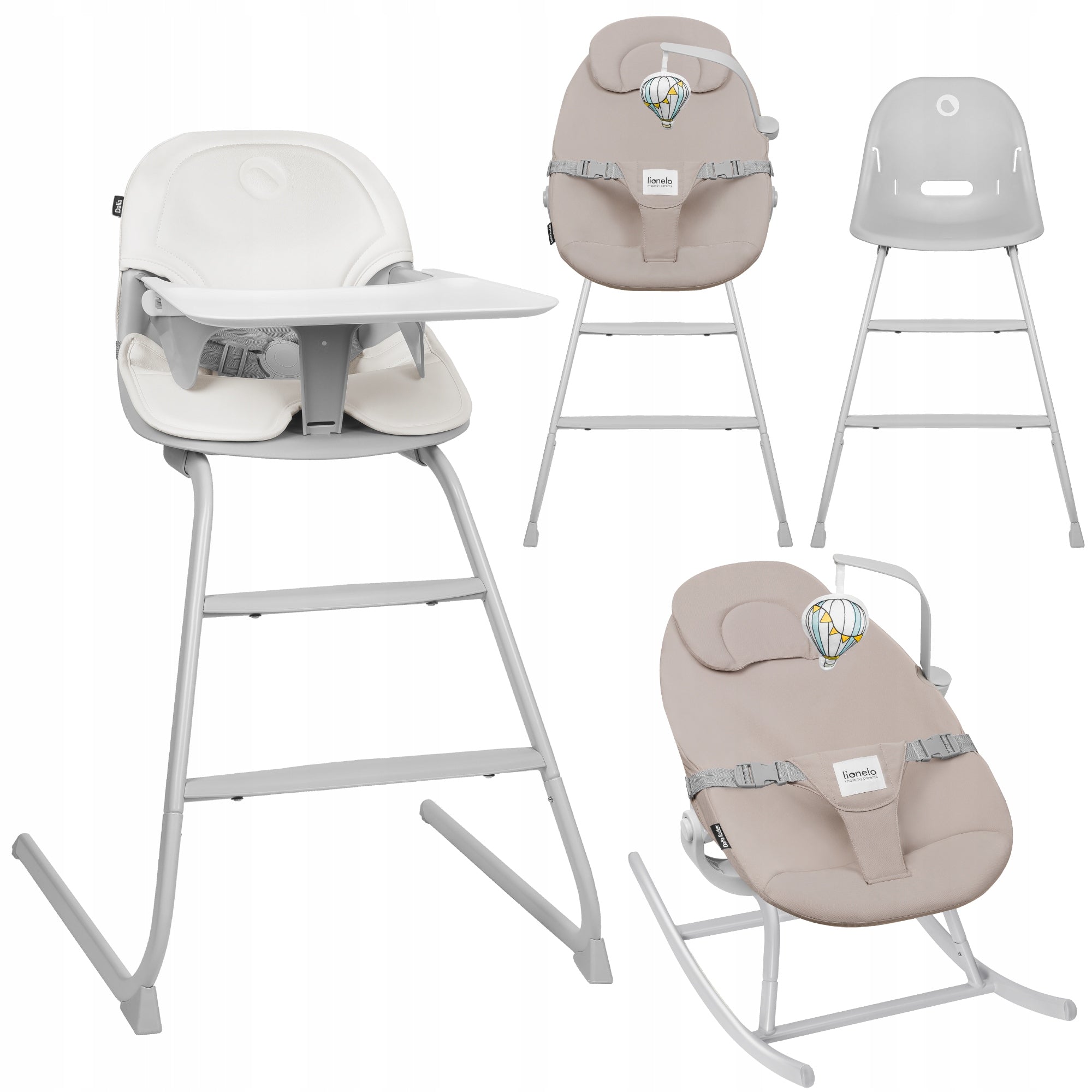 Highchair + rocker lounger 4in1 Lionelo Dalia Set
